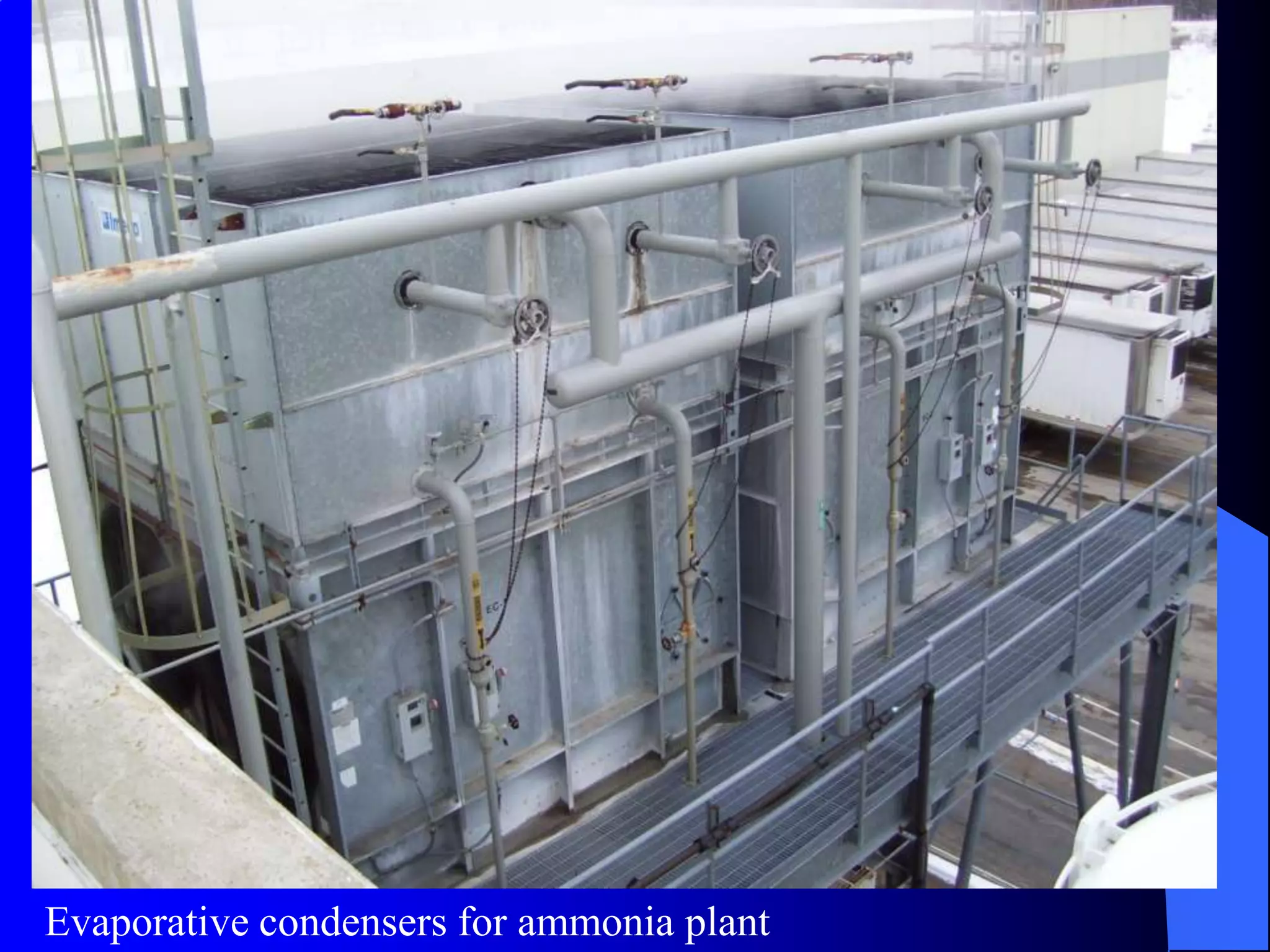 Evaporative condensers for ammonia plant
 