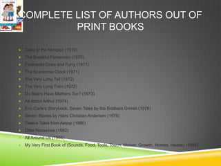 Eric Carle Author Study PowerPoint | PPTX