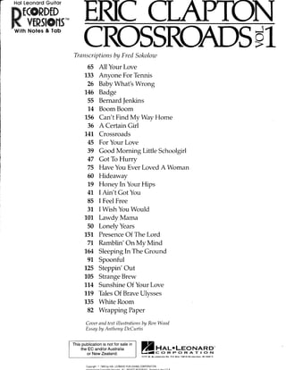 Eric Clapton Crossroads Vol.1 (Songbook)