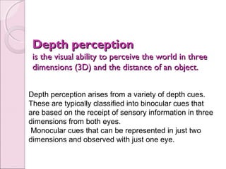 depth perception psychology