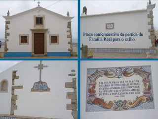 Placa comemorativa da partida da Família Real para o exílio. 