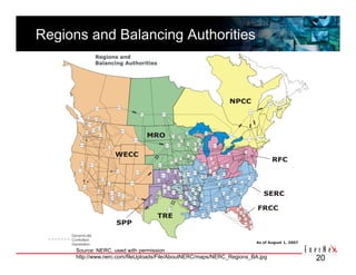 Regions and Balancing Authorities 




      Source: NERC, used with permission
      http://www.nerc.com/fileUploads/File/AboutNERC/maps/NERC_Regions_BA.jpg   20
 