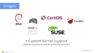 Images
+ Custom Kernel Support
(debian backports works great for docker)
 