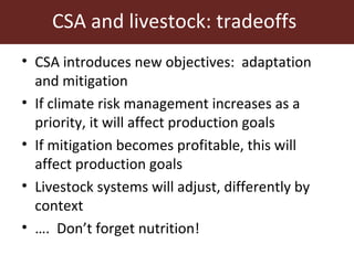 Climate smart livestock interventions