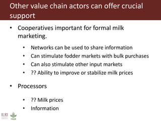 Low emission investment options for the dairy sector: The case of improved fodder production