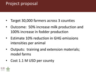 Low emission investment options for the dairy sector: The case of improved fodder production