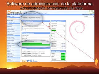 Software de administración de la plataforma Administración centralizada vía Web 