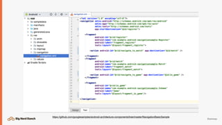@emmax
https://github.com/googlesamples/android-architecture-components/tree/master/NavigationBasicSample
 