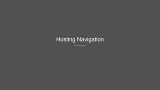 Hosting Navigation
 