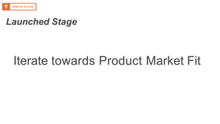 Iterate towards Product Market Fit
Launched Stage
 