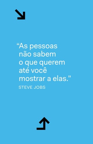 “As pessoas
não sabem
o que querem
até você
mostrar a elas.”
steve jobs
↘
↲
 