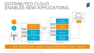 Turn on 5G__launch pres MWC 2018 | Turn on 5G | © Ericsson AB 2018 | 2018-02-07 | Page 18 (20)
Distributed Cloud
enables n...