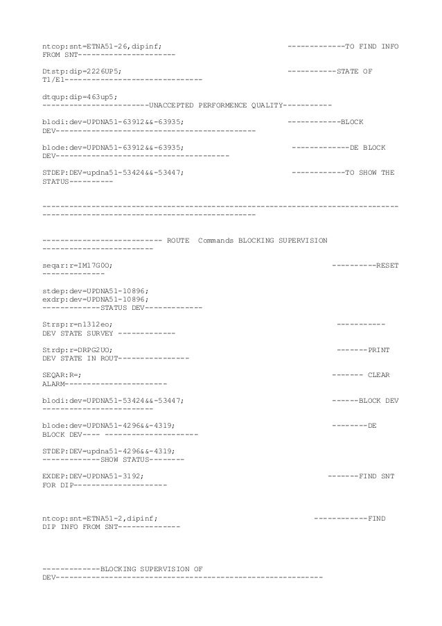 Ericsson Commond List Bss Nss Oss