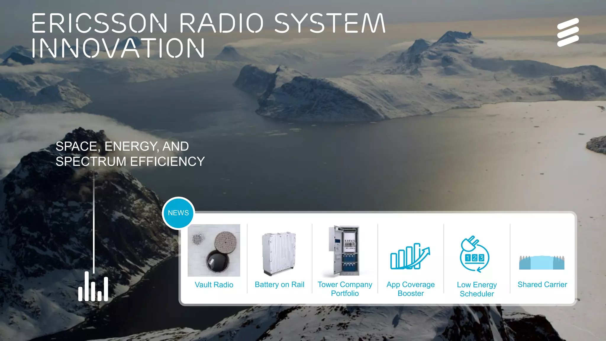 Ericsson Radio System Reaches New Heights | Commercial in confidence | 2017-02-02 | Page 7
SPACE, ENERGY, AND
SPECTRUM EFFICIENCY
App Coverage
Booster
Vault Radio Low Energy
Scheduler
Shared CarrierBattery on Rail Tower Company
Portfolio
NEWS
Ericsson Radio System
innovation
 