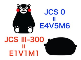JCS 0
E4V5M6
=
JCS Ⅲ-300
E1V1M1
=
 
