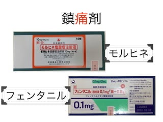 鎮痛剤
モルヒネ
フェンタニル
 