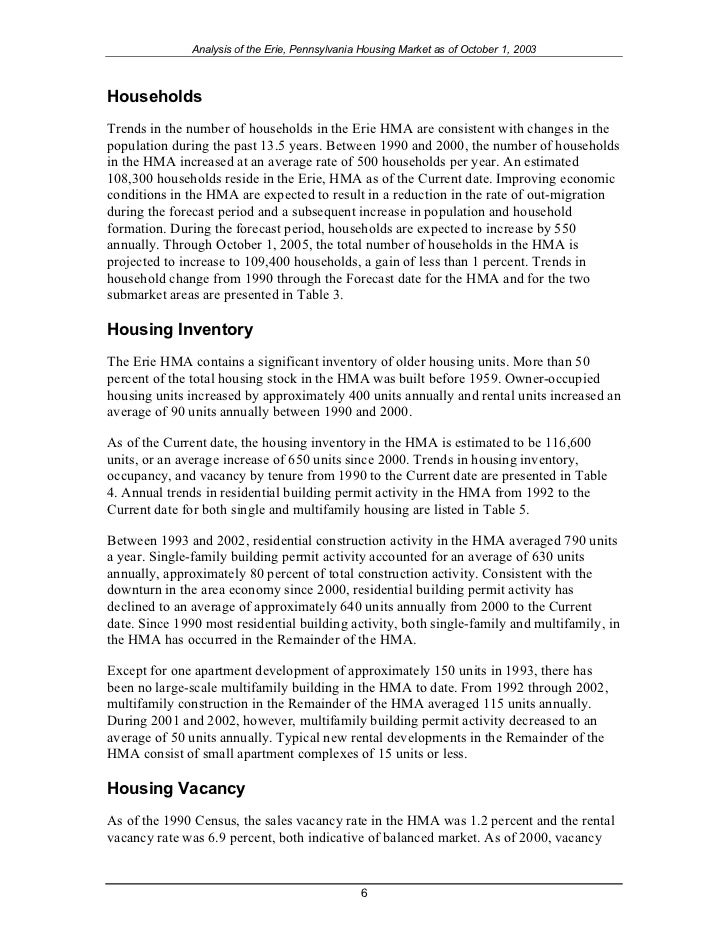 Erie pennsylvania analysis housing