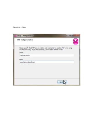 Damos clic a “Next
 