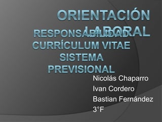 Nicolás Chaparro
Ivan Cordero
Bastian Fernández
3°F
 