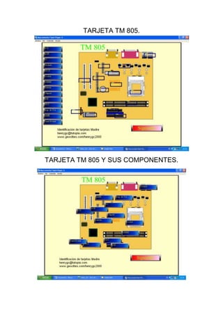 TARJETA TM 805.




TARJETA TM 805 Y SUS COMPONENTES.
 