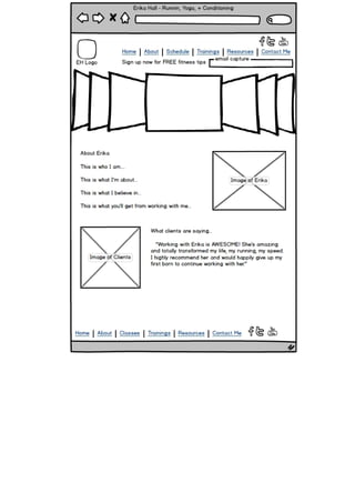Erika Hall - Running, Yoga, + Conditioning Website Wireframe