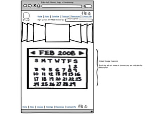 Erika Hall - Running, Yoga, + Conditioning Website Wireframe