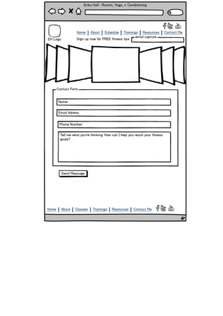Erika Hall - Running, Yoga, + Conditioning Website Wireframe
