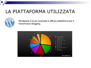 LA PIATTAFORMA UTILIZZATA Wordpress è la più avanzata e diffusa piattaforma per il micro/macro blogging. 