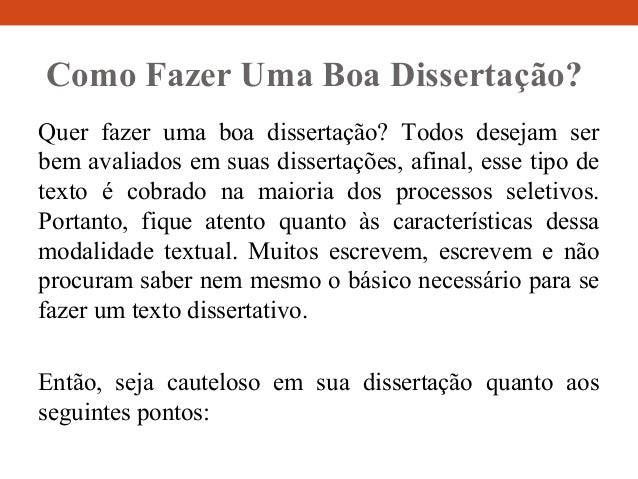 Redação como fazer uma dissertação