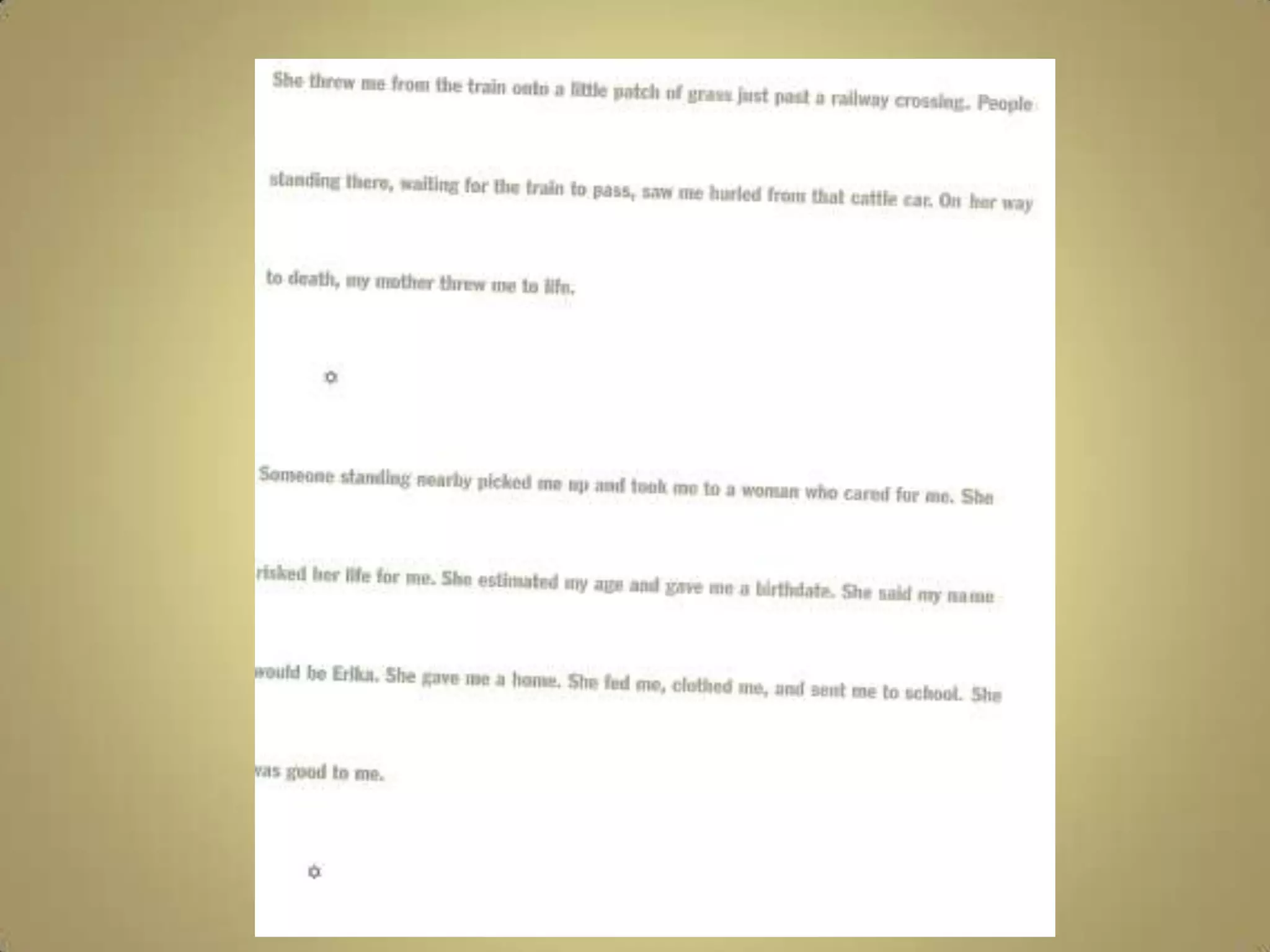 Erika's story powerpoint