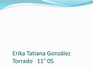 Erika Tatiana González
Torrado 11° 05
 