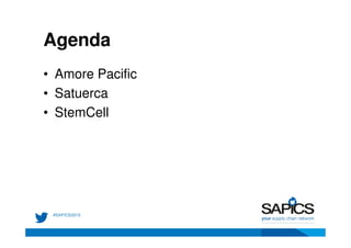 Agenda
• Amore Pacific
• Satuerca
• StemCell
 