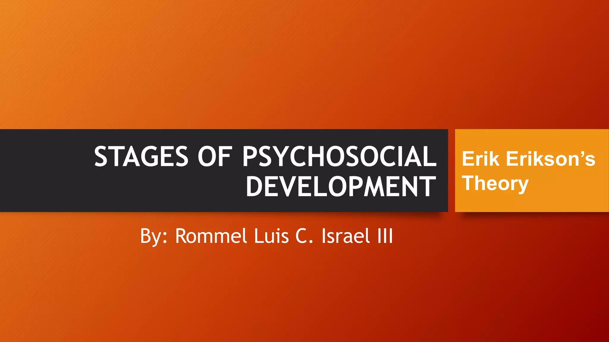 ERIK ERIKSON STAGES OF PSYCHOSOCIAL DEVELOPMENT | PPTX