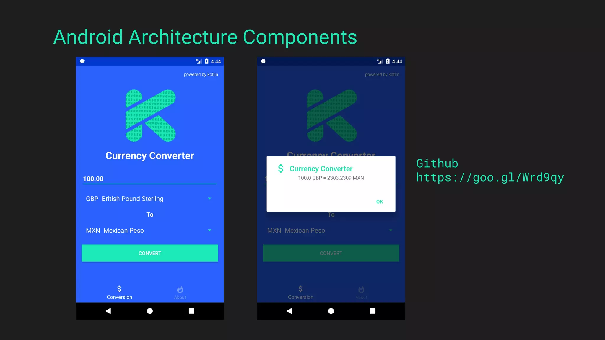 Github
https://goo.gl/Wrd9qy
Android Architecture Components
 