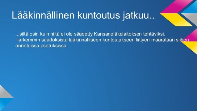 Lääkinnällinen kuntoutus laki