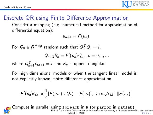 Qmc Undergraduate Workshop Predictability And Chaos Theory Erik V