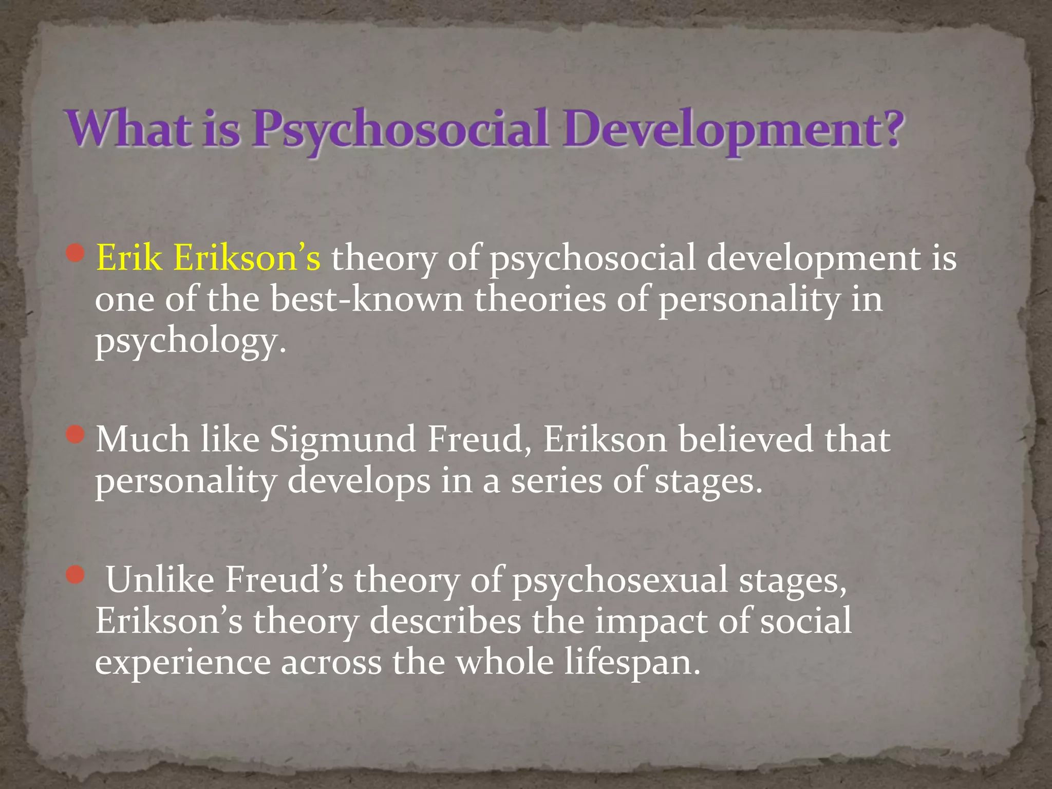 Ppt Erik Erikson Psychosocial Development Powerpoint Erik Erikson