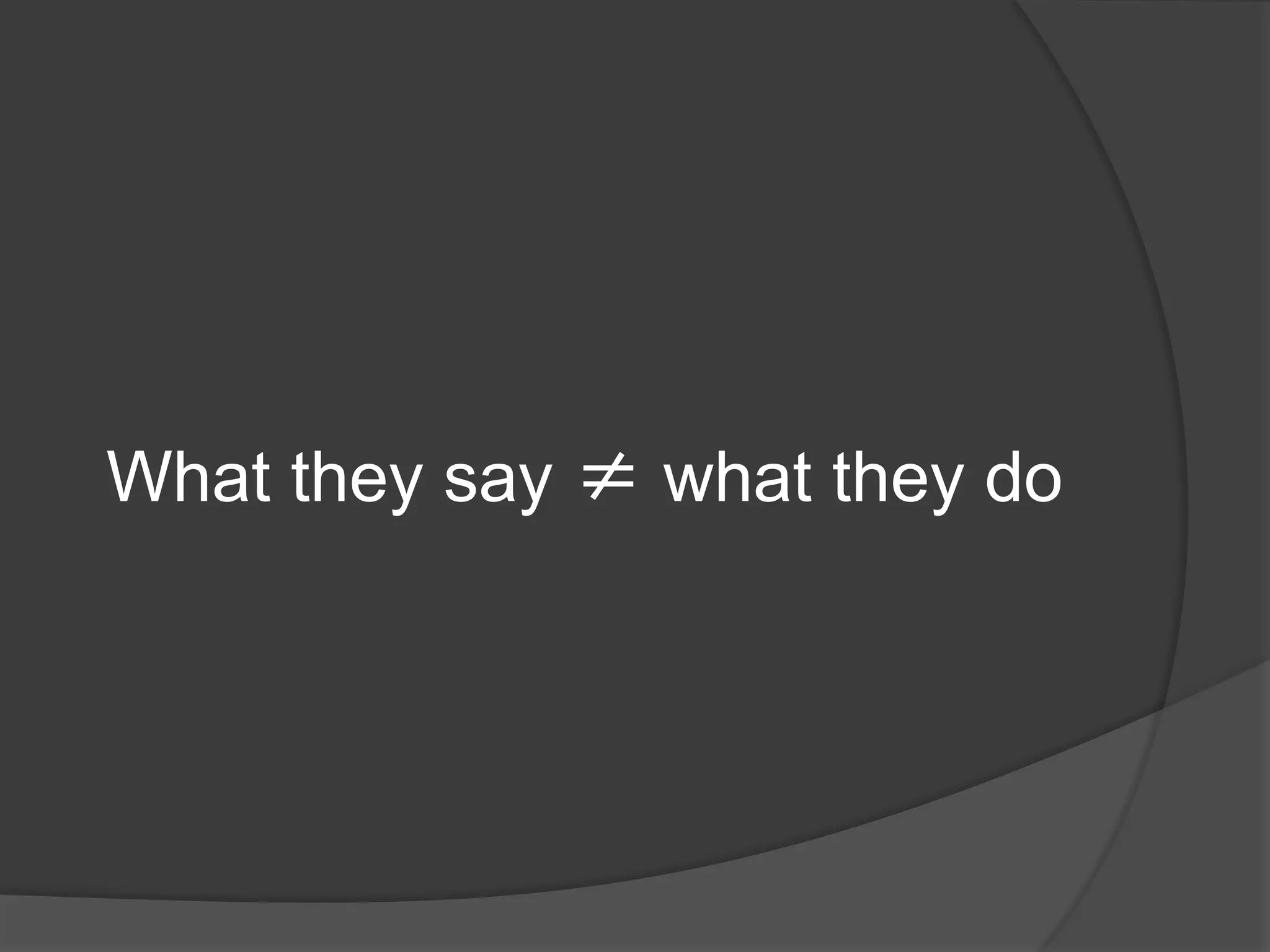 What they say ≠ what they do
 