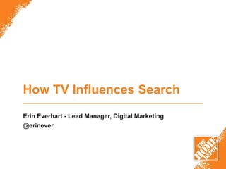 How TV Influences Search
Erin Everhart - Lead Manager, Digital Marketing
@erinever
 