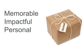 Memorable
Impactful
Personal
 