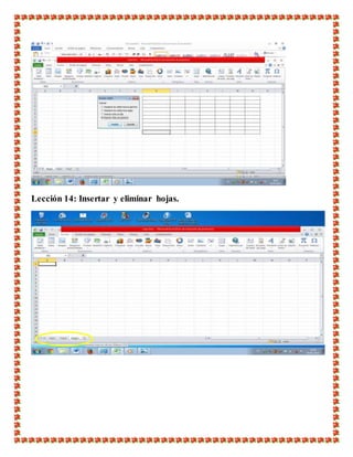 Lección 14: Insertar y eliminar hojas.
 