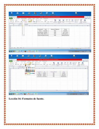 Lección 16: Formatos de fuente.
 