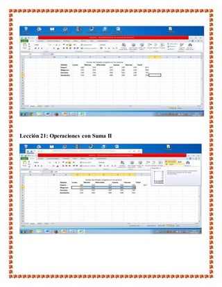 Lección 21: Operaciones con Suma II
 