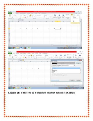Lección 25: Biblioteca de Funciones: Insertar funciones (Contar)
 