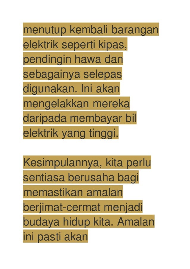 Berjimat Cermat Amalan Mulia