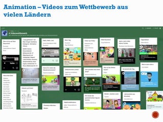 Animation – Videos zum Wettbewerb aus
vielen Ländern
 