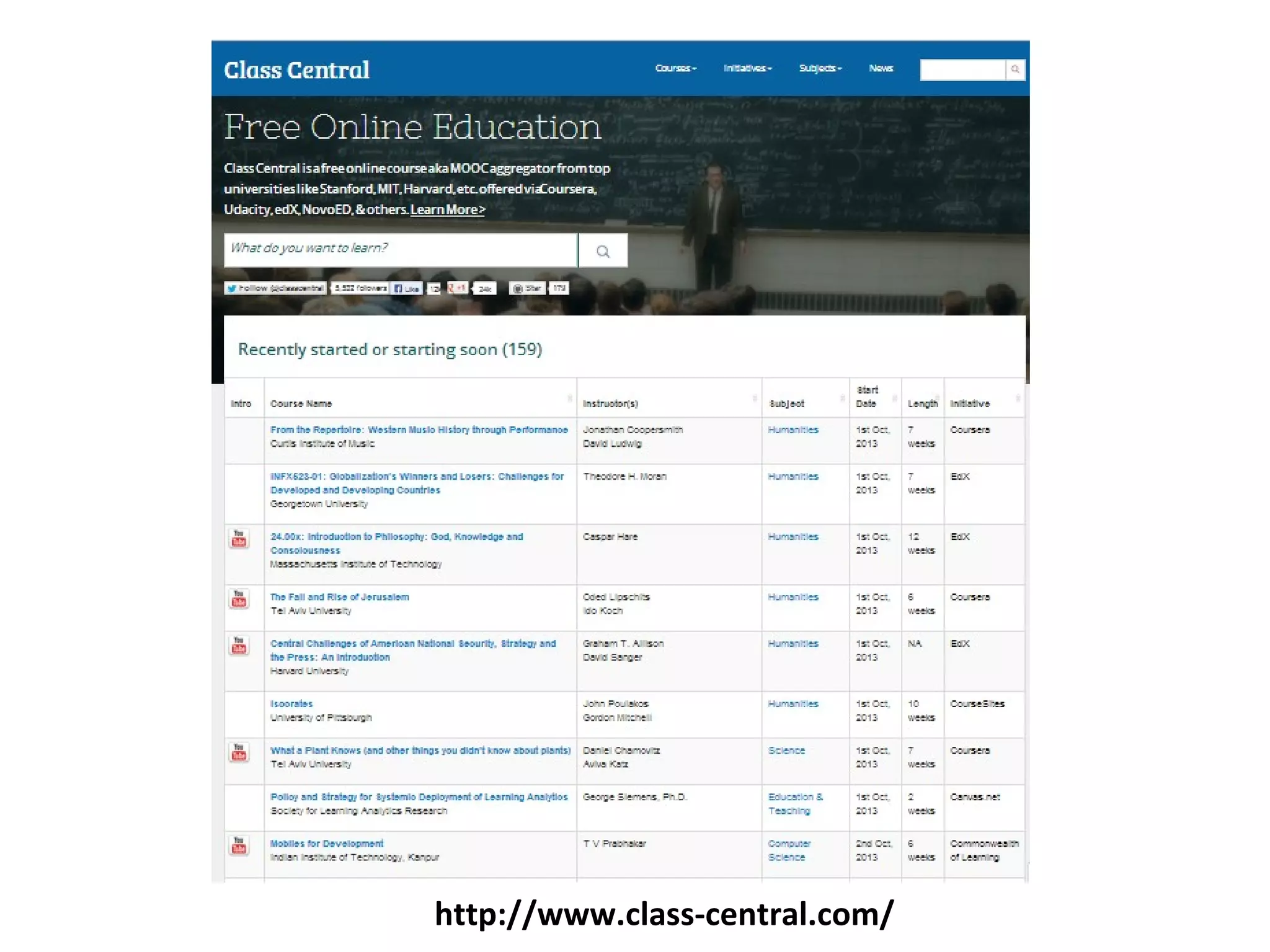 http://www.class-central.com/
 