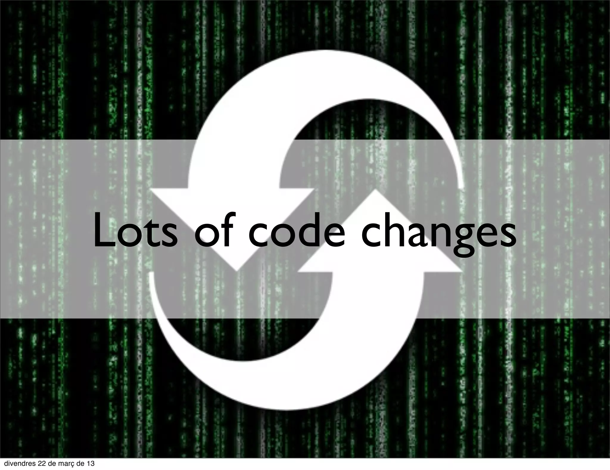 Lots of code changes
 