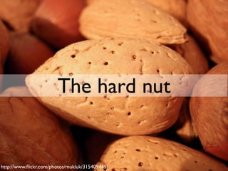 The hard nut


http://www.ﬂickr.com/photos/mukluk/315409445/
 