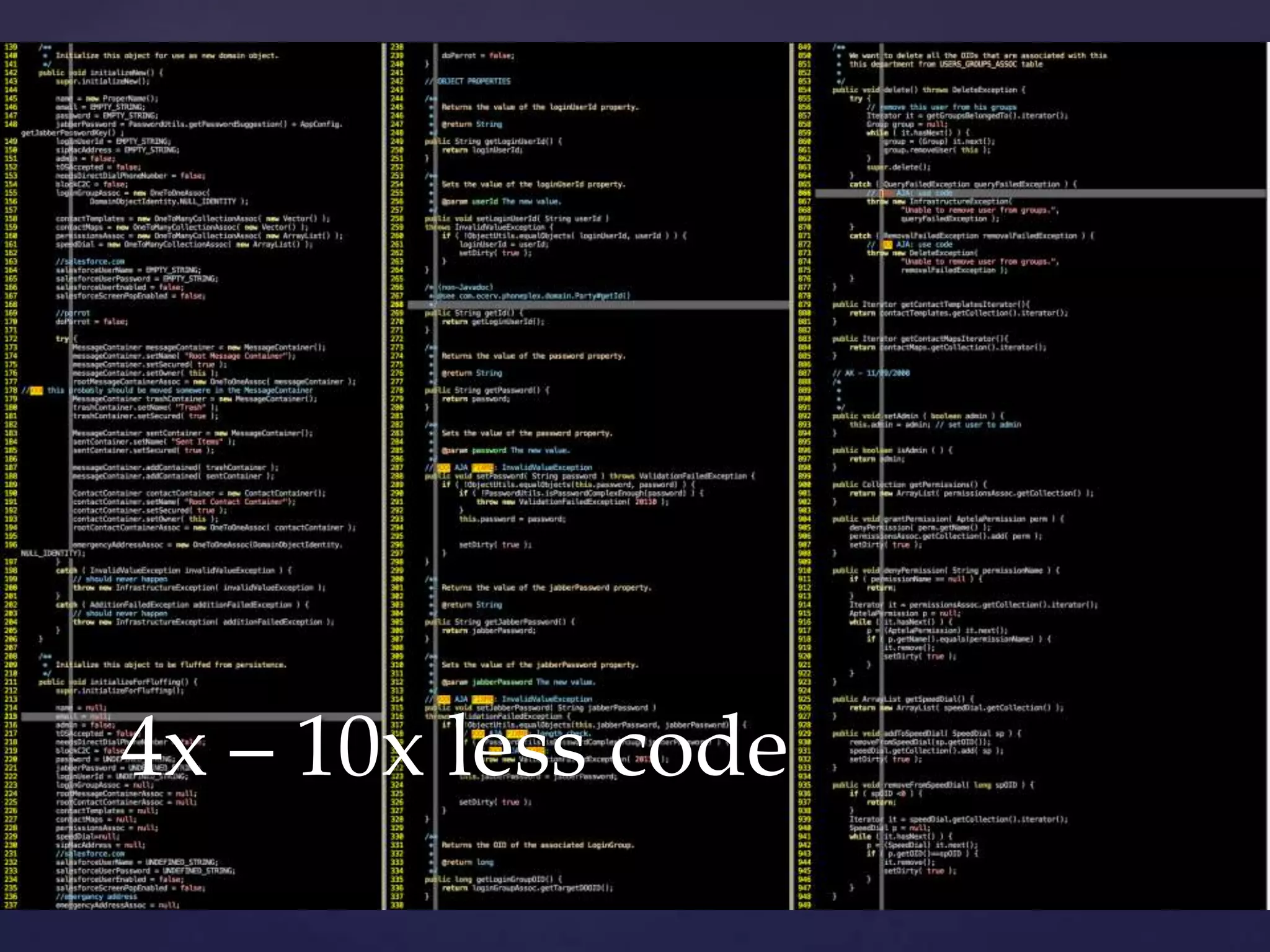 4x – 10x less code
 